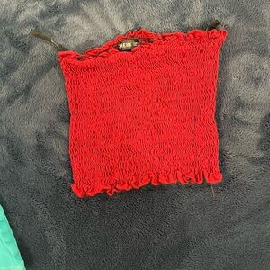 SHEIN Red Smocked Top